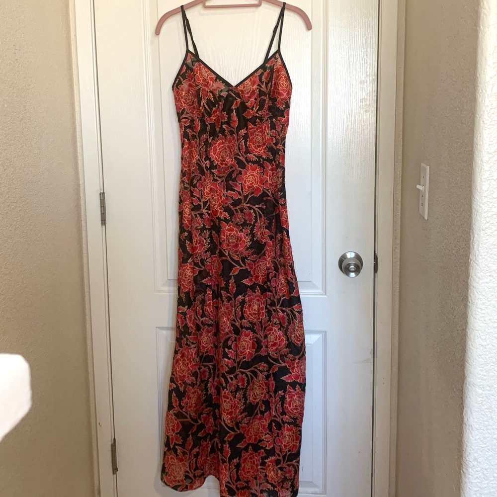 Vintage Victoria’s Secret Red Floral Long Nightgown